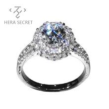 Hot Sale Oval Cut Diamond Heart Ring Platinum Ring